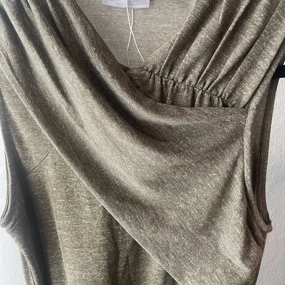 Zara Olive Green Fitted Dress - Picture 4 of 9